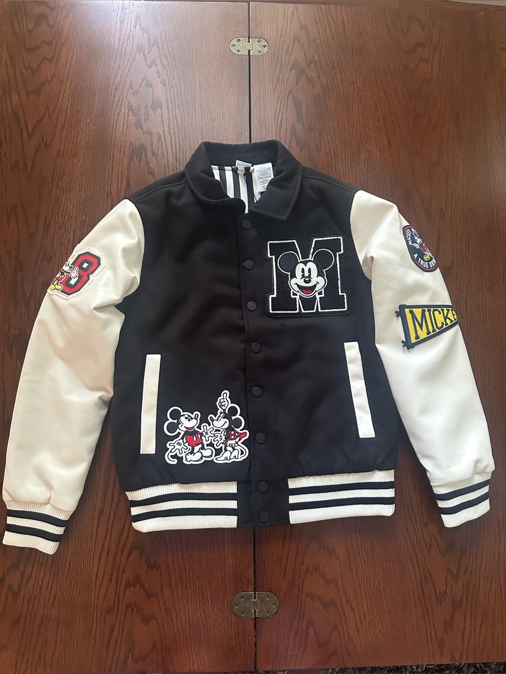Disney Mickey & Friends Mickey Varsity Jacket - Black & White - Men S/Women M